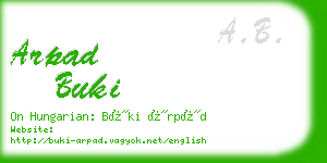 arpad buki business card